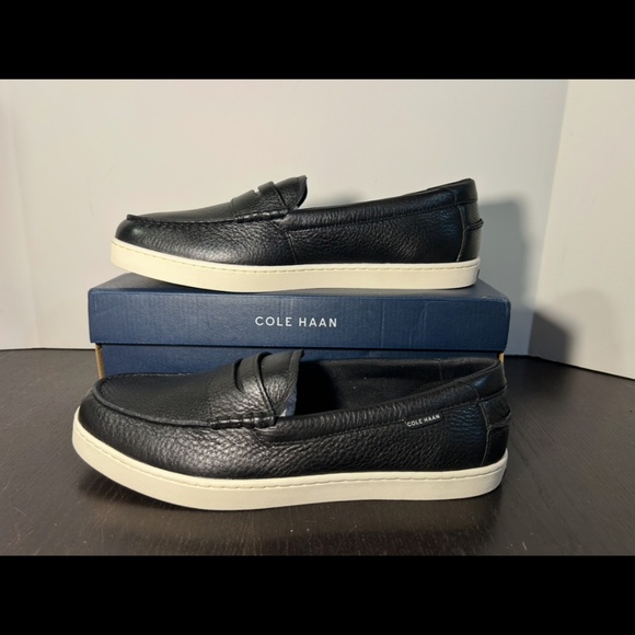 Cole Haan Nantucket Pebbled Leather Penny Loafers Shoes Black Mens Size 13M main image 15
